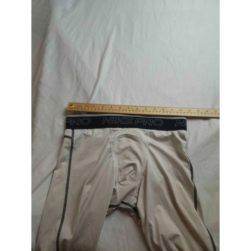 Nike Pro Tights Mens Medium White Compression‎ Training Basketball Gym Running